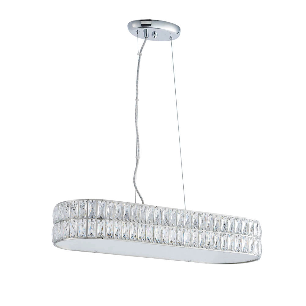 Lampadario sospensione Verina cristallo cromo LED 26W