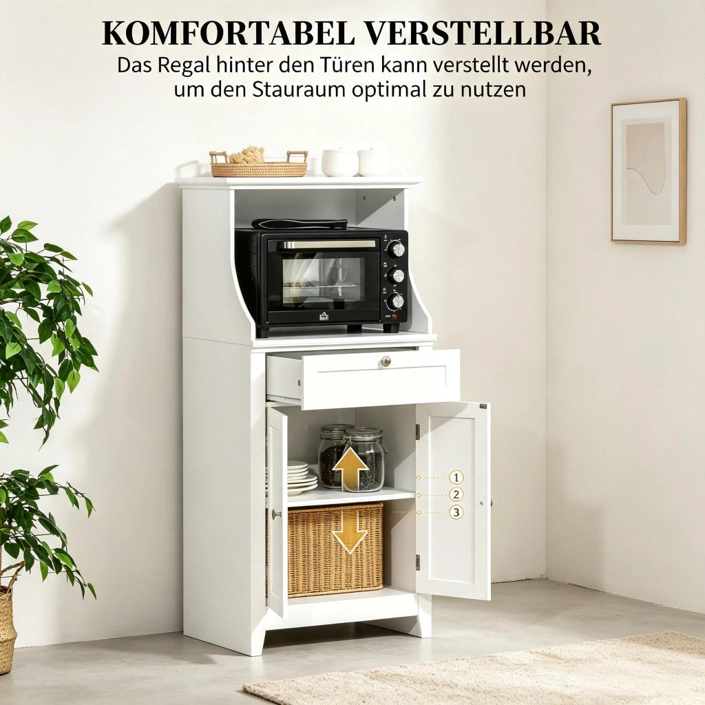 MOBILE PER MICROONDE 60x40x122,5 cm Bianco in MDF