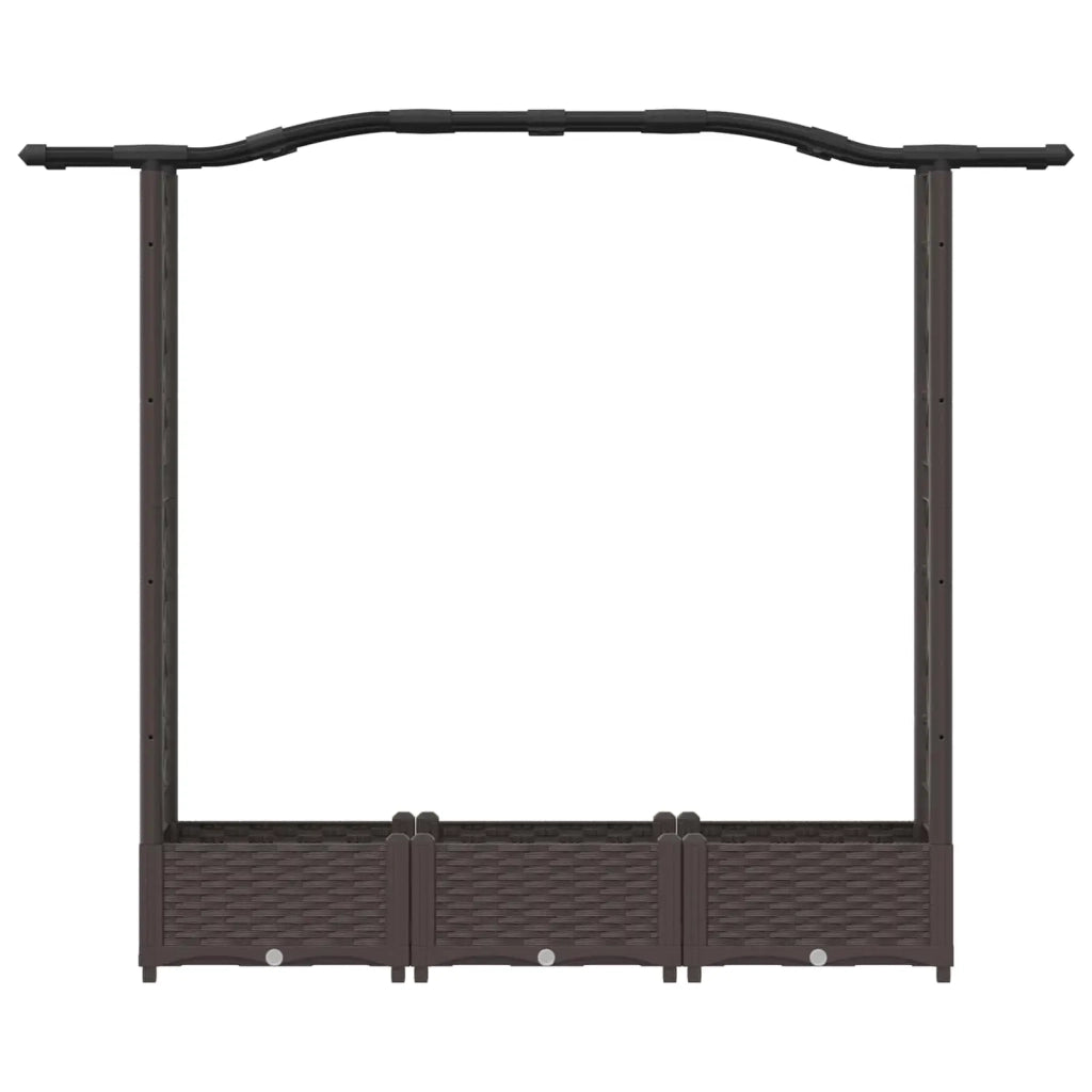Letto Rialzato con Griglia e Tetto Marrone 169 x 40 x 125 cm PP 42032504