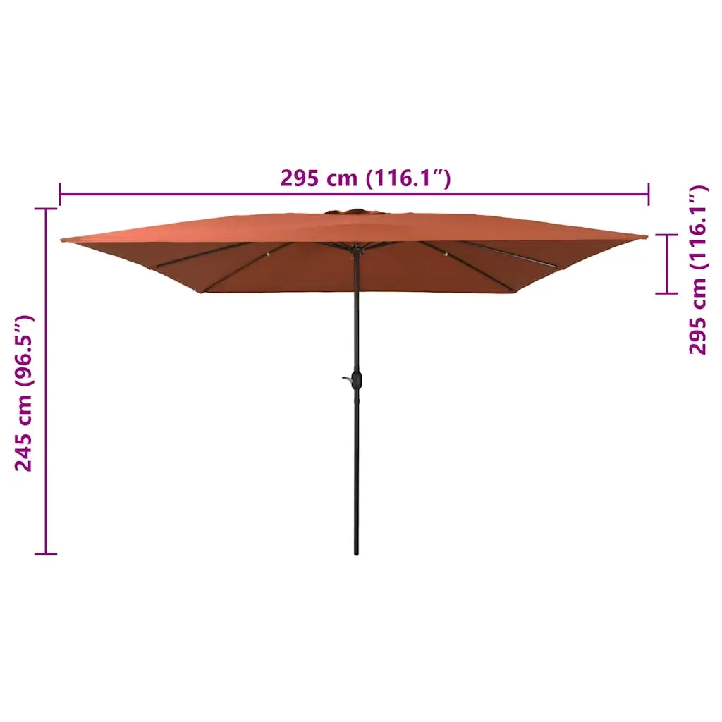 Ombrello da giardino Terracotta 295 x 295 x 245 cm 42003657