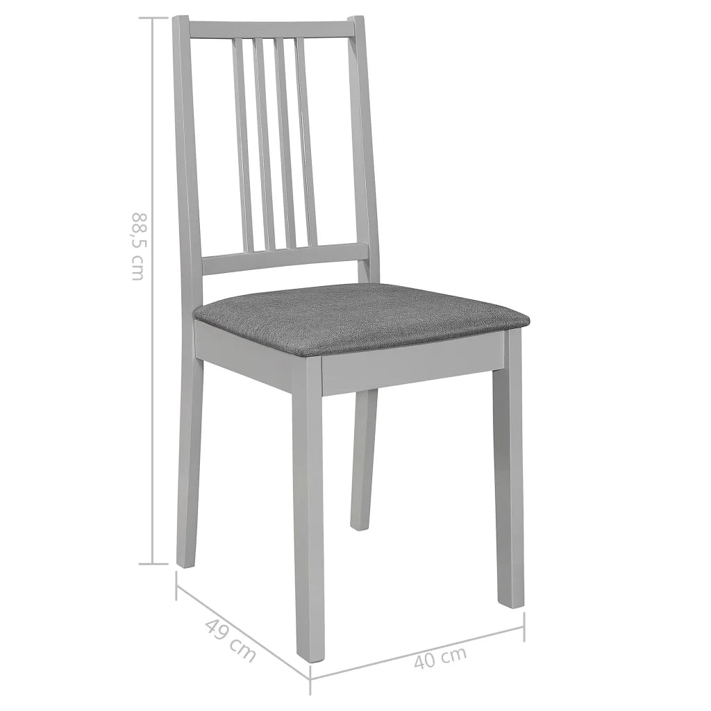 Sedie da Pranzo con Cuscini 6 pz Grigie in Legno Massello 276407