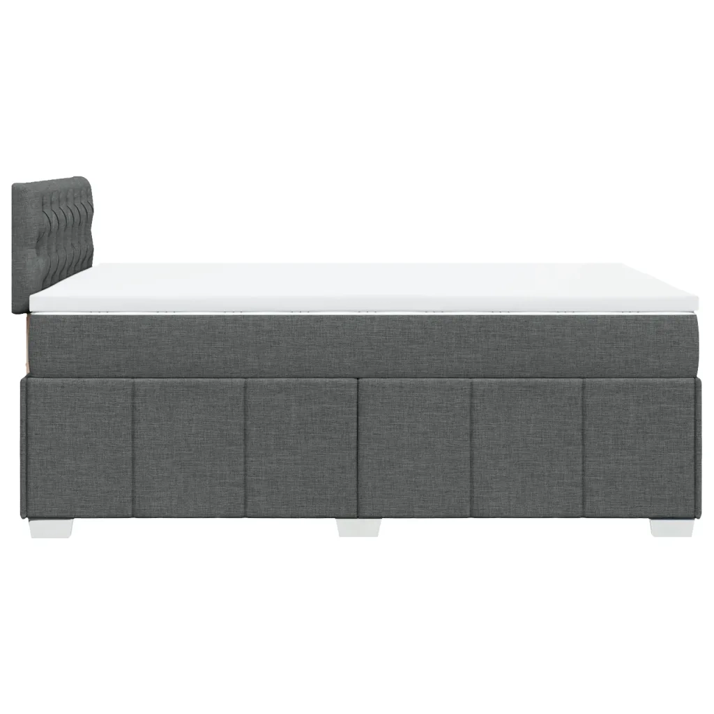 Giroletto a Molle con Materasso Grigio Scuro 120x190cm Tessuto