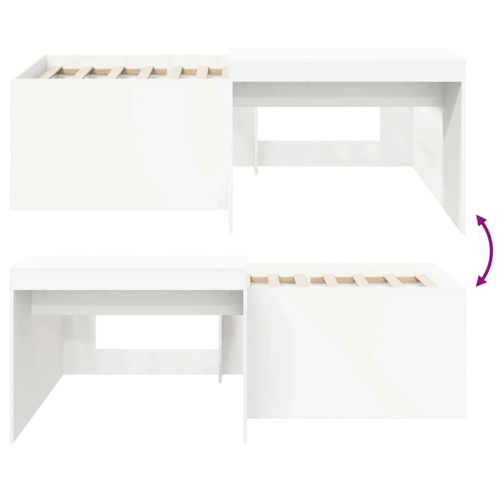 Letto alto per bambini con scrivania Bianco