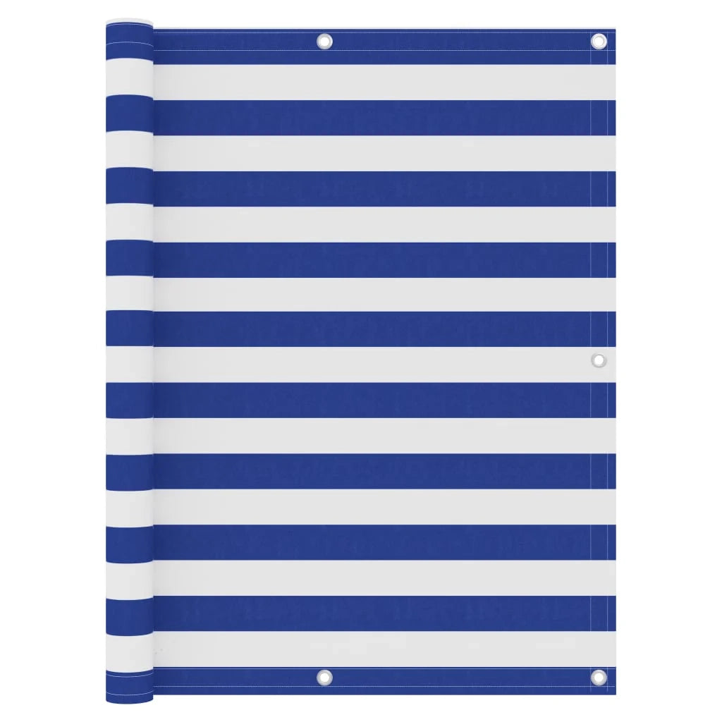 Paravento per balcone frangivista 120 x 300 cm tessuto Oxford bianco e blu 02_0010062