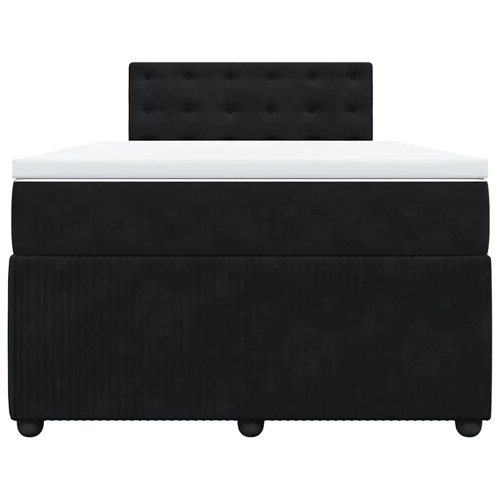 Giroletto a Molle con Materasso Nero 120x190 cm in Velluto