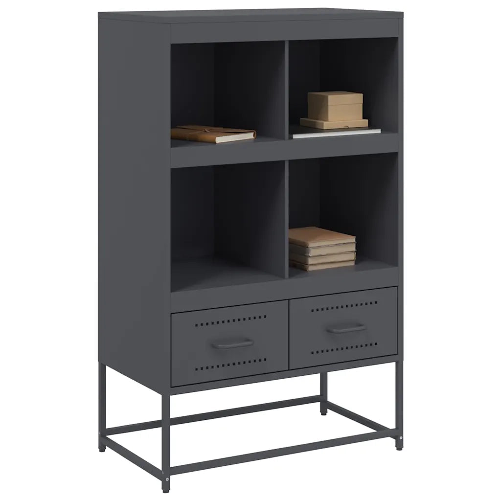 Credenza | Madia | Buffet da pranzo | Armadio da pranzo Antracite 68x39x111,5 cm Acciaio