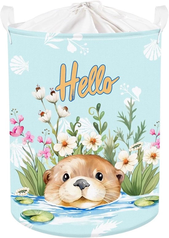 Cestello Grande con Tema Otter per Camera dei Bambini e Bagno