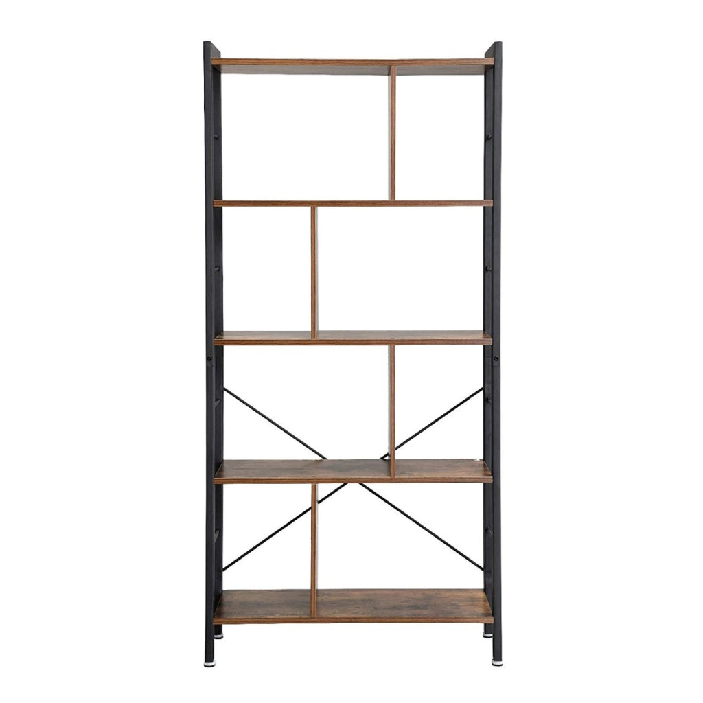 Libreria loft industriale in metallo e legno rustico