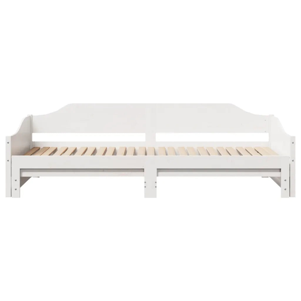 Divano Letto con Letto Estraibile Bianco 90x190cm Massello Pino