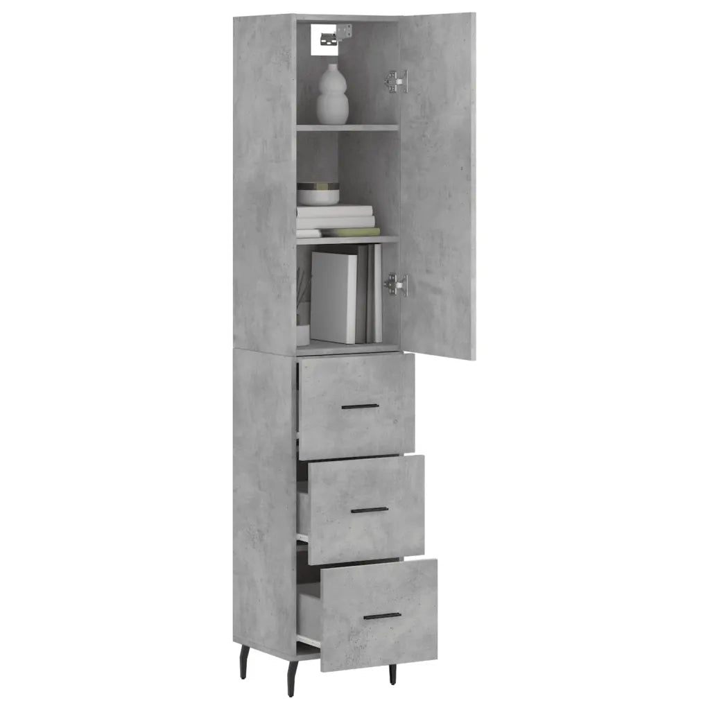 Credenza Grigio Cemento 34,5x34x180 cm in Legno Multistrato 3198869