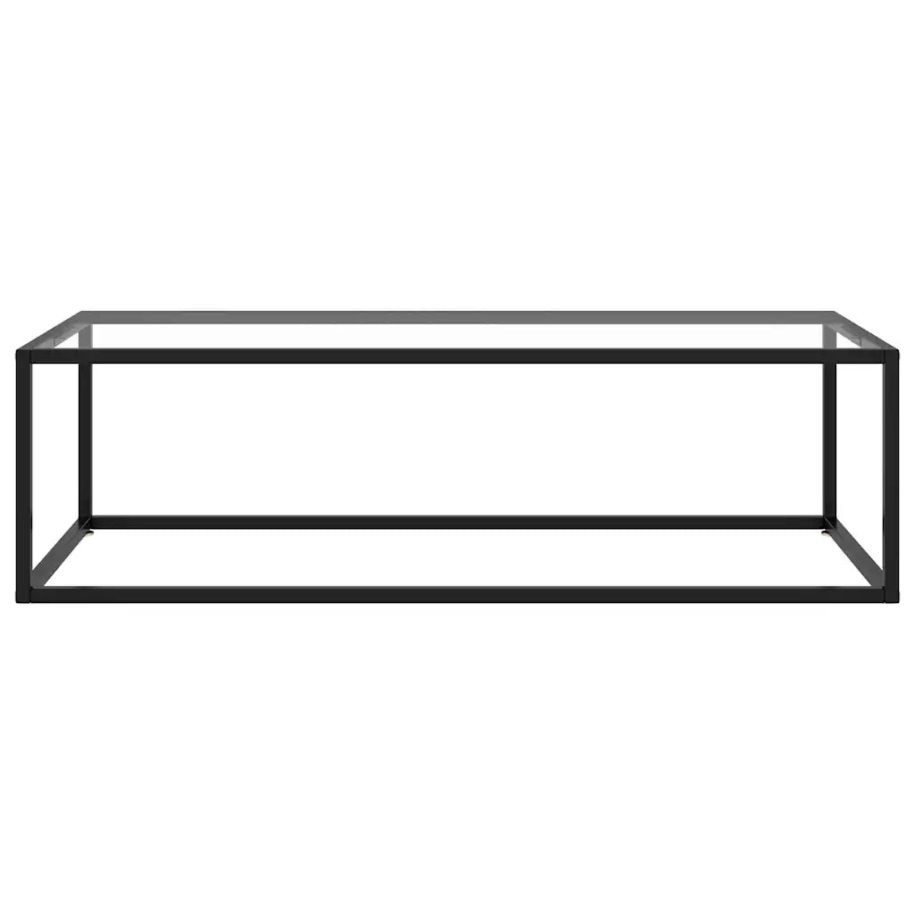 Tavolino da Salotto Nero con Vetro Temperato 120x50x35 cm  cod mxl 63621