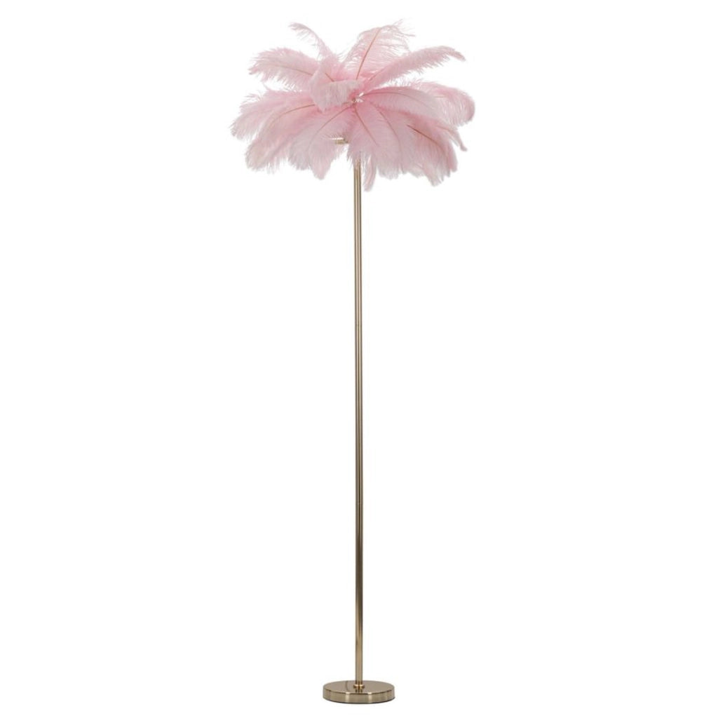 Lampada da Terra Piume 10, Rosa, Metallo, 55x55x160 cm