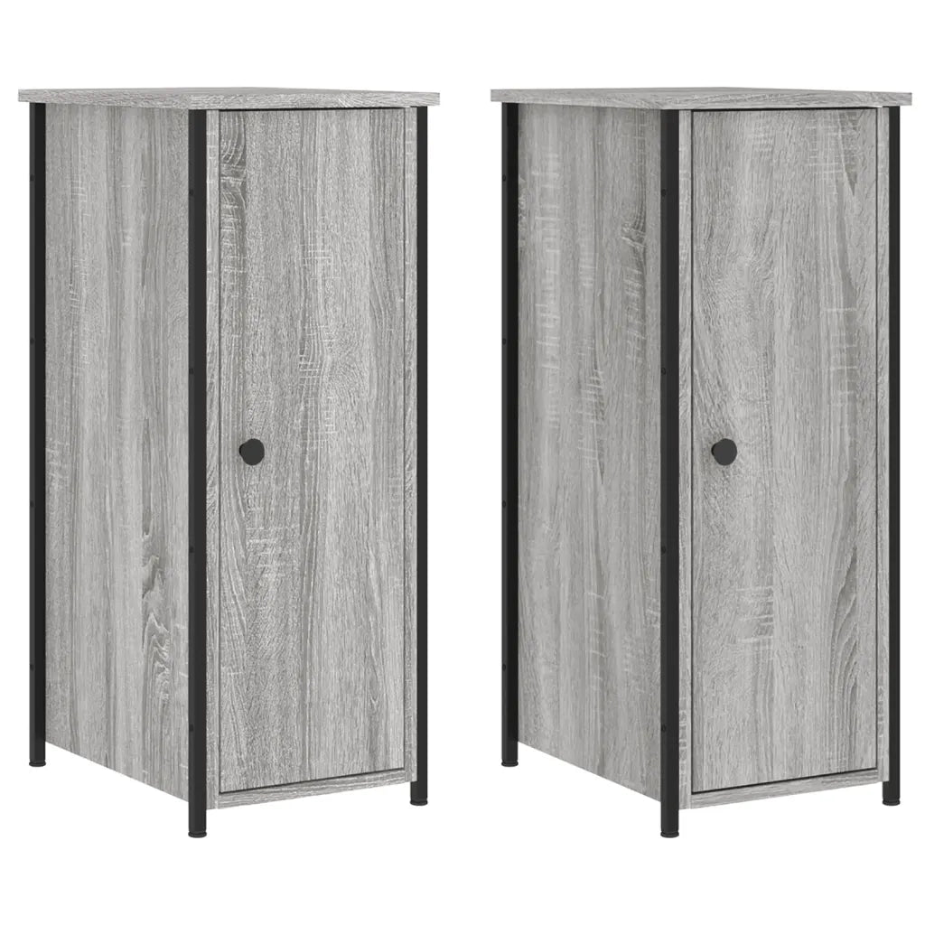 Comodini 2 pz Grigio Sonoma 32x42x80 cm in Legno Multistratocod mxl 127336