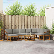 Set di divani da esterno 9 pcs Grigio Naturale e Chiaro 3366864