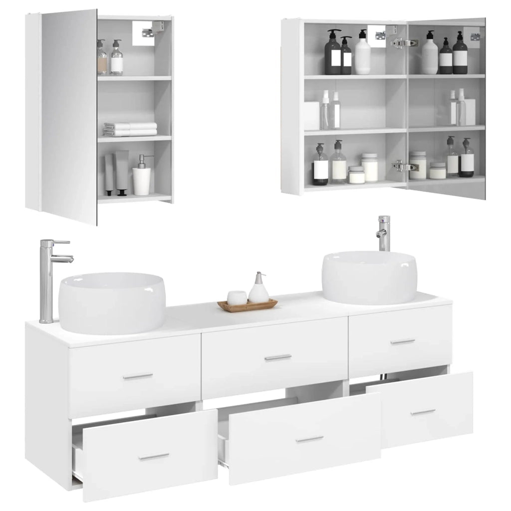 Set di mobili per il bagno 5 pcs Bianco 3407007