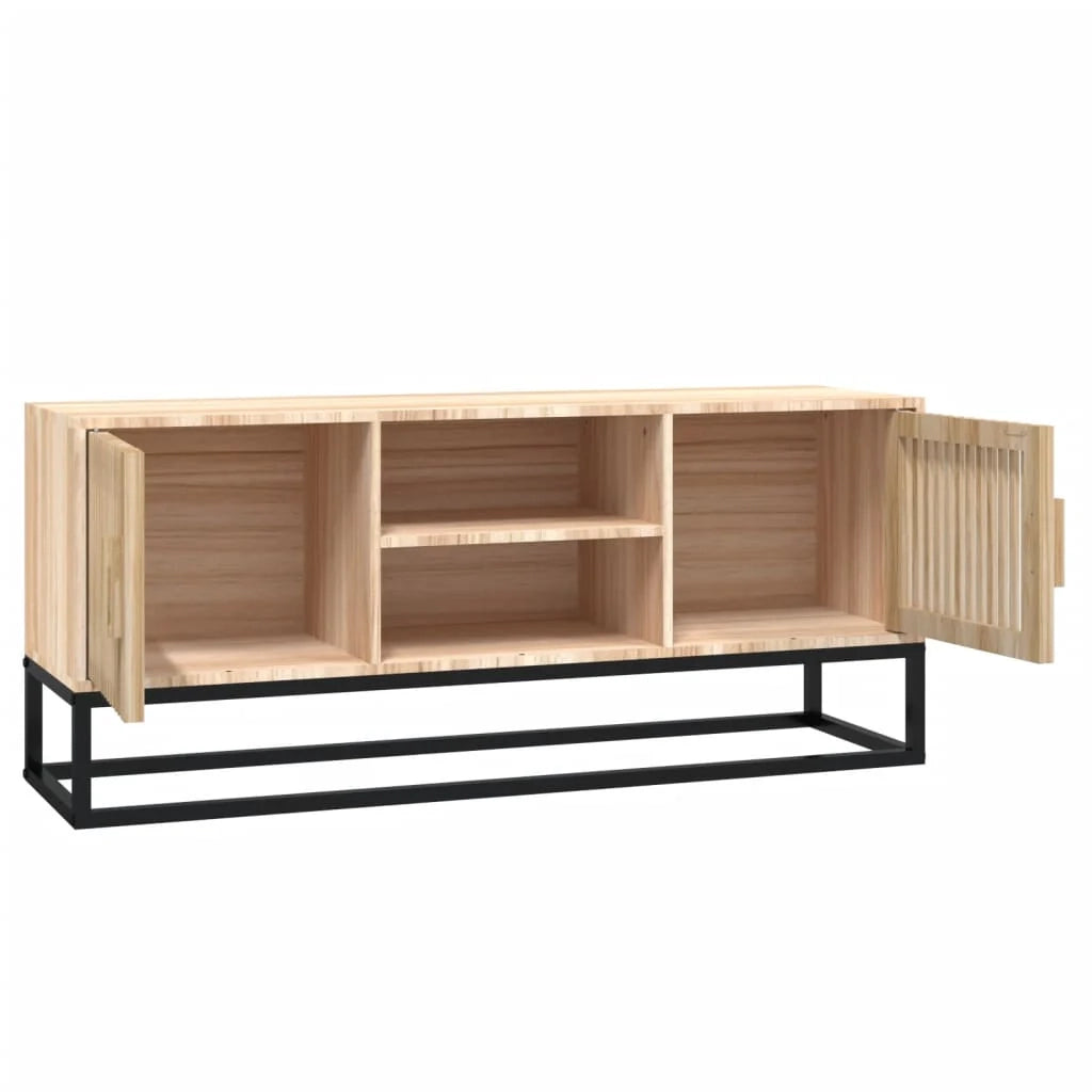 Mobile TV multimediale mensola TV credenza TV per sala da pranzo soggiorno camera da letto 105 x 30 x 45 cm legno ingegnerizzato e ferro marrone 02_0025664