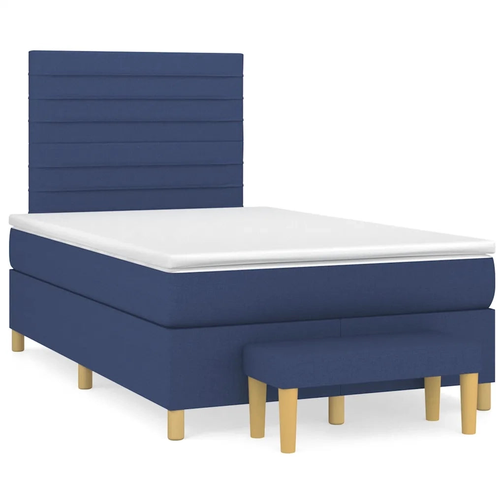 vidaXL Giroletto a Molle con Materasso Blu 120x190 cm in Tessuto