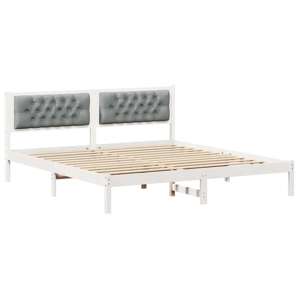 Struttura del letto Grigio chiaro 160 x 200 cm Pino massello