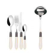 OPTICAL Ghiera Argento Anticato, Posate Set 49 Pz, Scatola Wenge,