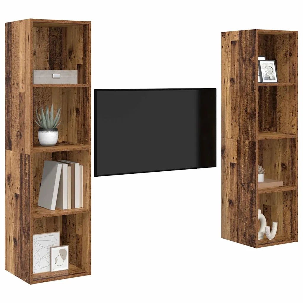 Set mobile TV 2 pz-Set di 2 Credenza per TV Marrone 37 x 37 x 142,5 cm 104061
