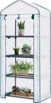 Foliekas per seme, con 4 pannelli, 160 x 69 x 49 cm, serre per balcone, spazio risparmiato, casa per la semina terrazza, bianco