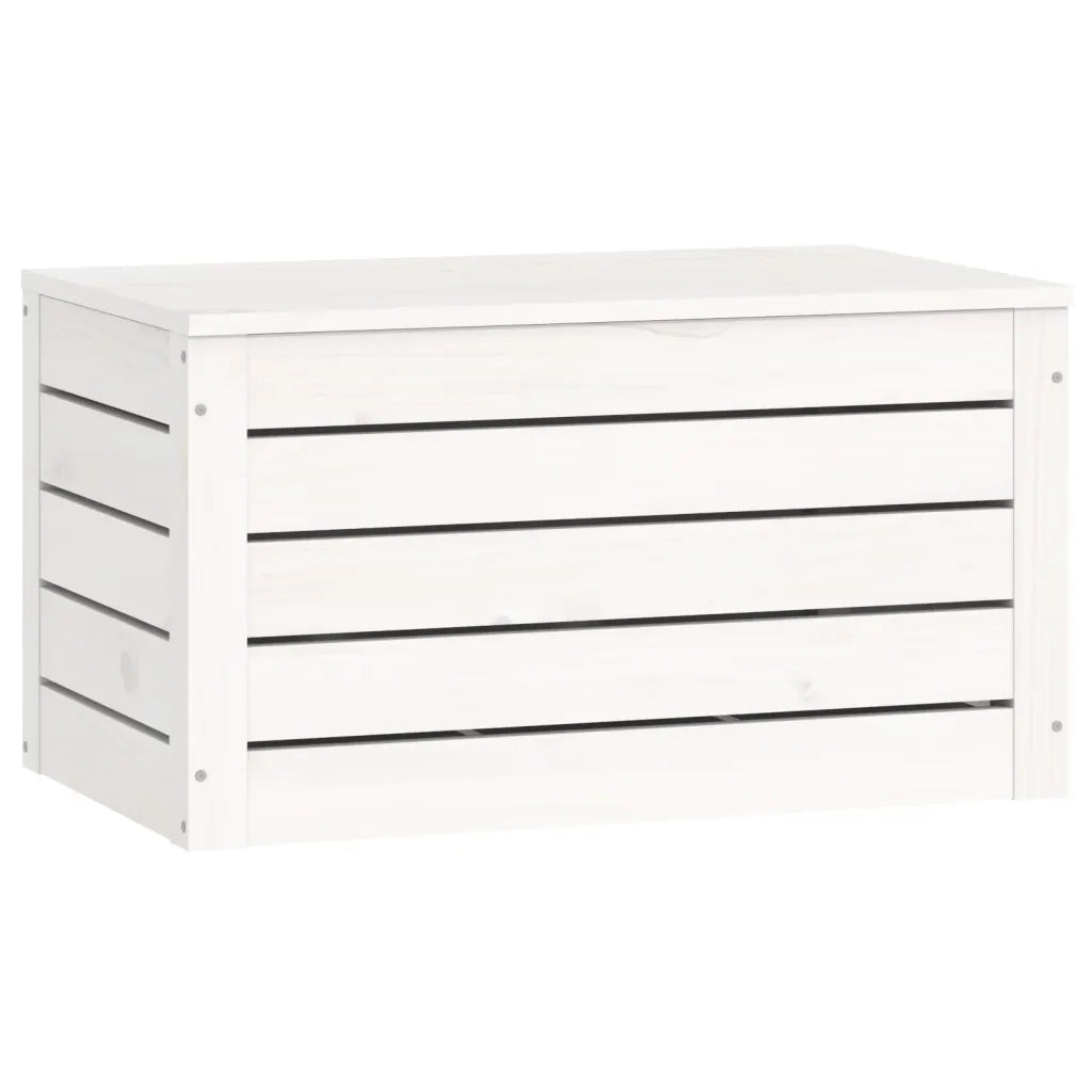 Contenitore Portaoggetti Bianco 59,5x36,5x33cm Massello di Pino cod mxl 65667