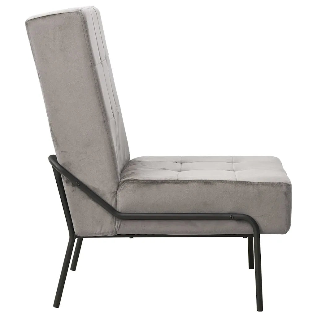 Poltrona Relax-Poltroncina 65x79x87 cm Grigio Chiaro in Velluto