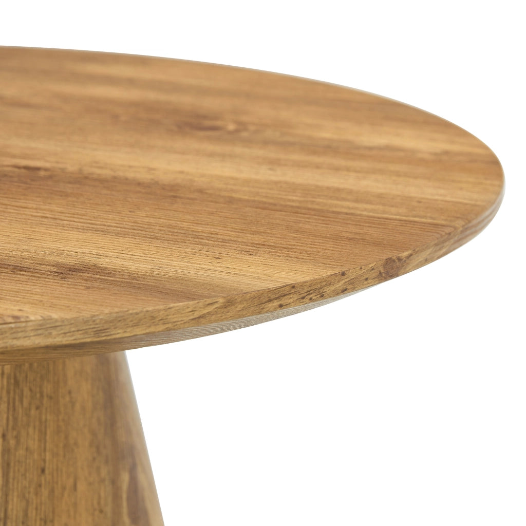 Tavolino rotondo in effetto legno, Ø 60 cm, H 35 cm, MDF, stile moderno salvaspazio