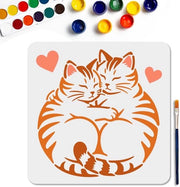 Kit per stencil di animali - 30 x 30 cm - Incluso pennello - Stencil per dipinti