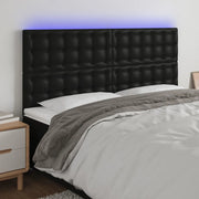 Testiera a LED-Testata con LED Nera 160x5x118/128 cm in Similpelle 900155