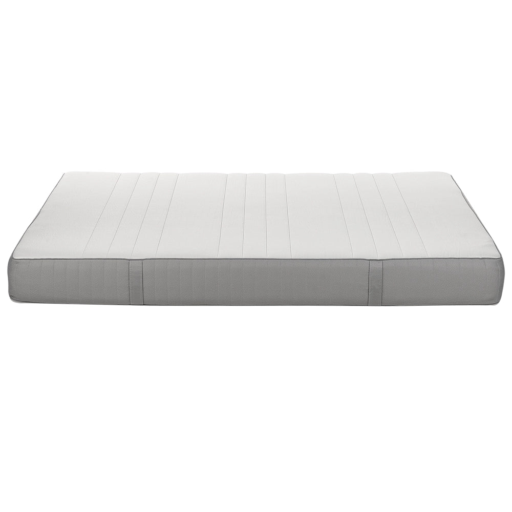 Materasso matrimoniale in schiuma di gel dura e compatta con rivestimento sfoderabile e cerniera di sicurezza 180 x 200 cm bianco e grigio