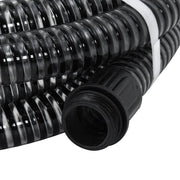 Tubo di Aspirazione con Raccordi in Ottone Nero 1,1" 25 m PVC CFW1284253