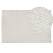 Tappeto in lana bianco sporco con viscosa 140 x 200 cm rettangolare intrecciato a mano Boho