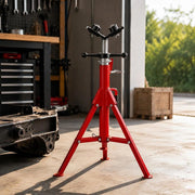 Pipe Support With 2-ball Transfer V-head 1107A, Foldable Pipe Stand, 2.04 T, Pipe Rod Height Adjustable