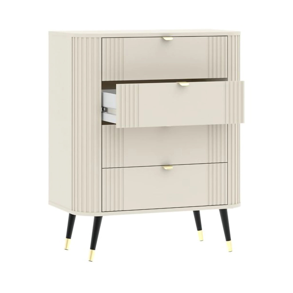 Lanoha, Cassettiera 4 Cassetti, 78x40x98h cm Beige Cashmere