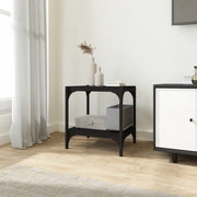 Mobile Porta TV Nero 40x33x41 cm in Legno Multistrato e Acciaio 819302