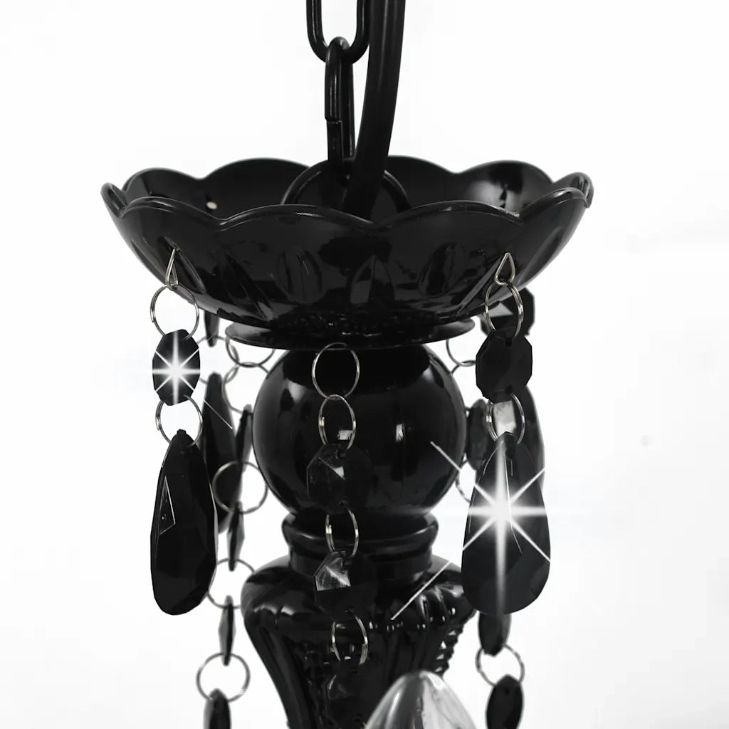 Lampadario con Perline Nero Tondo 3 E14 CFW1839241