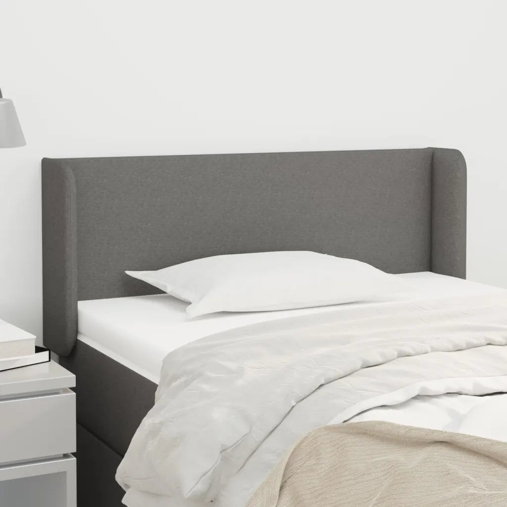 Testiera ad Orecchio Grigio Scuro 93x16x78/88 cm in Tessuto 3118471