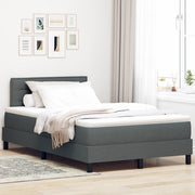 Letto a molle con materasso e LED grigio scuro 120x200 cm tessuto