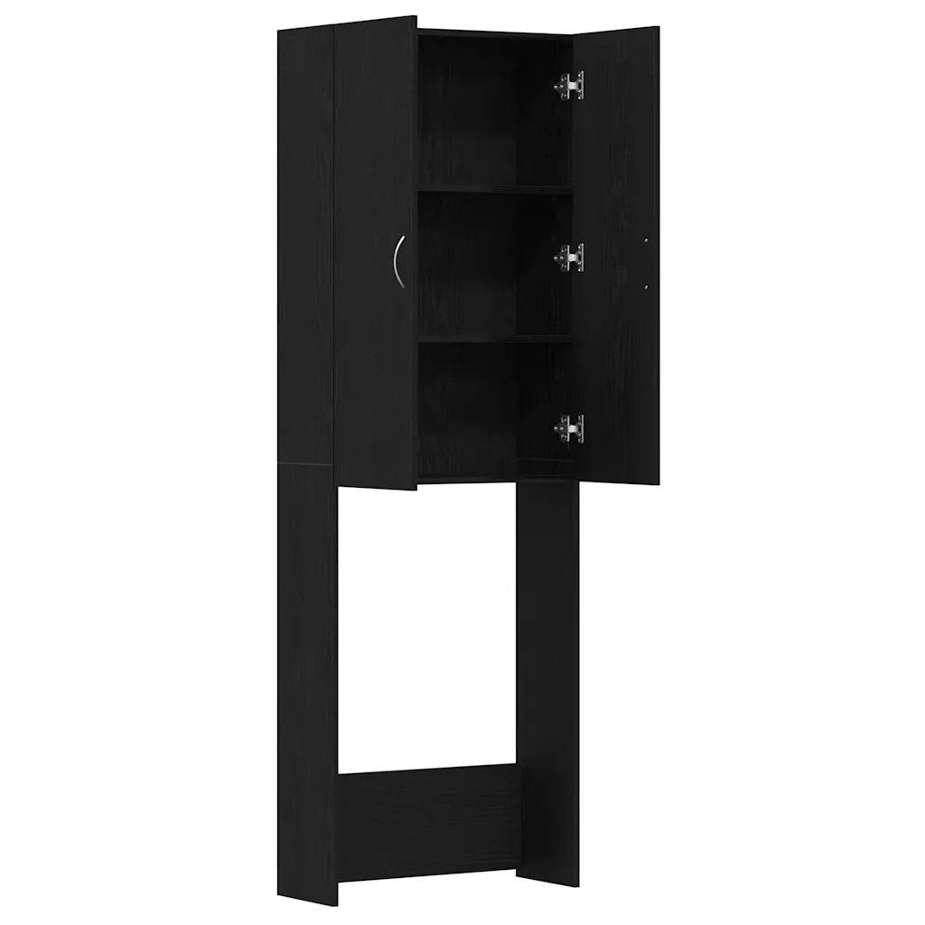 Mobile per Lavatrice Rovere Nero 64x25,5x190 cm CFW7927672