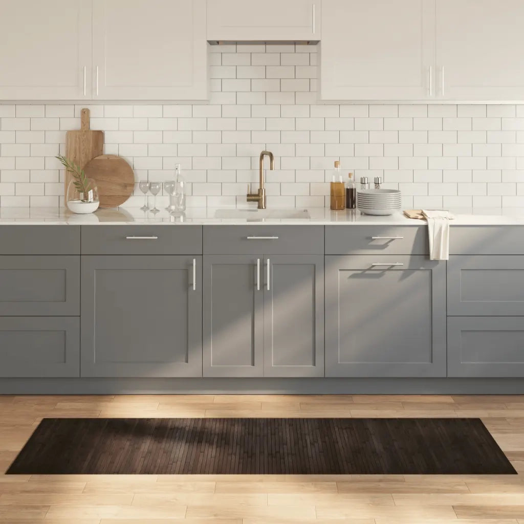 Tappeto del soggiorno | Tappeto Rettangolare Marrone Scuro 60x200 cm in Bamb¨´