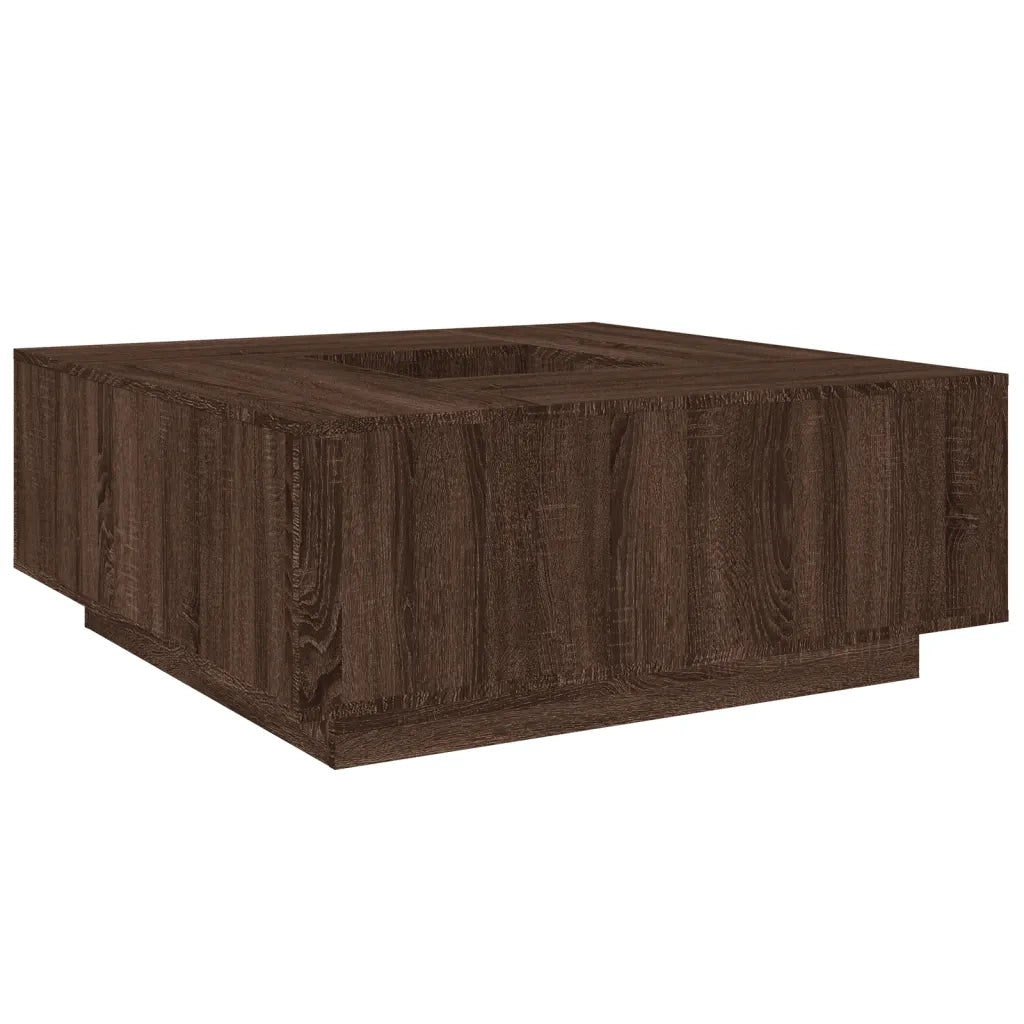 Tavolino Salotto Rovere Marrone 100x100x40 cm Legno Multistrato 3284055