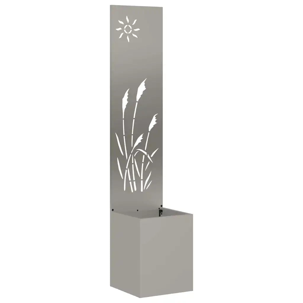 vidaXL Vaso da Giardino con Pannello Decorativo Ruggine 32 x 140 cm