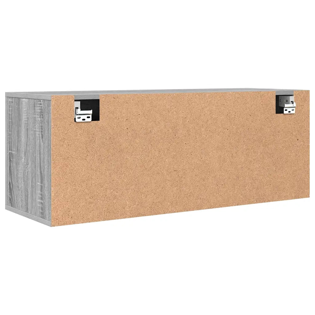 Scarpiera a Muro-Scaffale da Parete per Scarpe Grigio Sonoma 100x35x38cm in Legno Multistrato