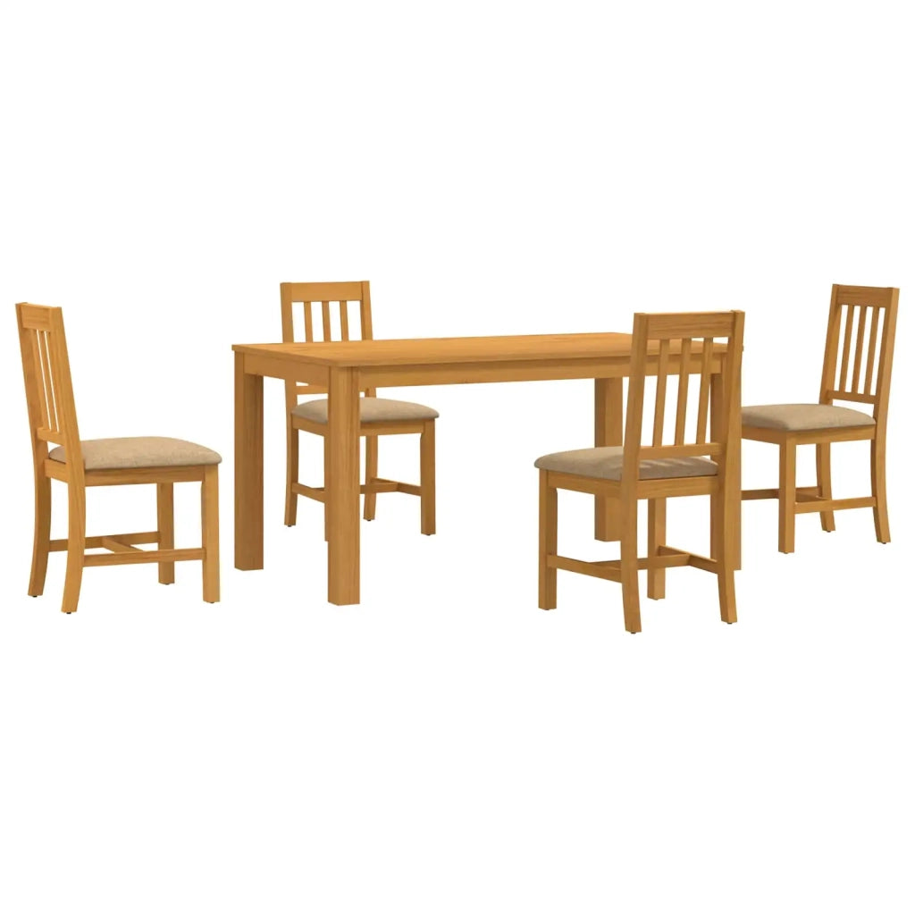 Set da pranzo 5 pz Beige Legno di Quercia Massello 3430348