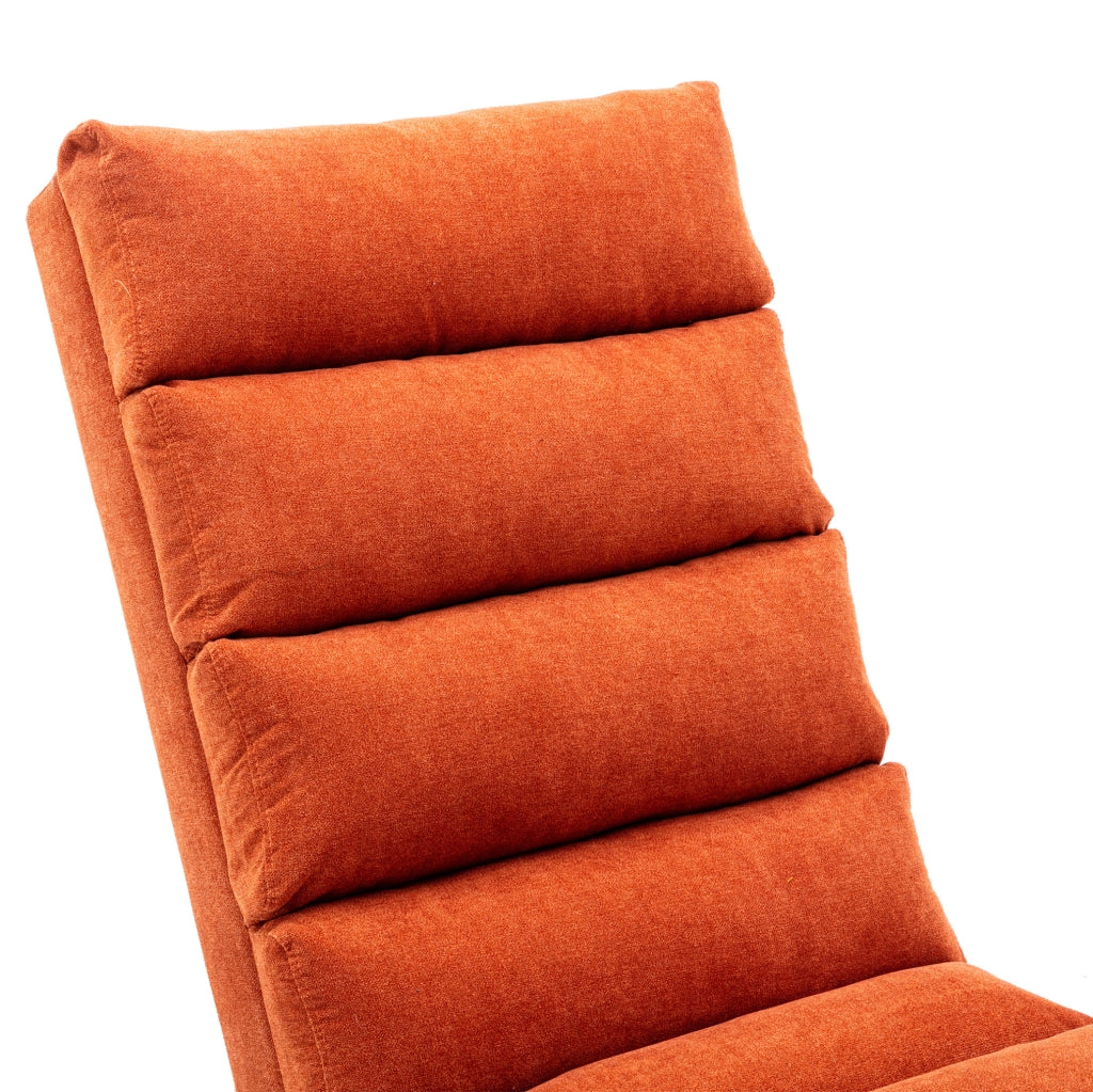 Chaise longue relax con vibrazione; schienale ergonomico 140°; 55x148x84 cm; arancione in lino