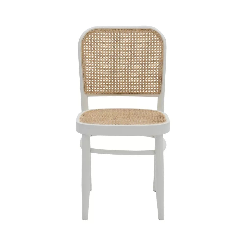 Set 2 sedie paglia di vienna in legno bianco 45x47x87 - Mobili 2G