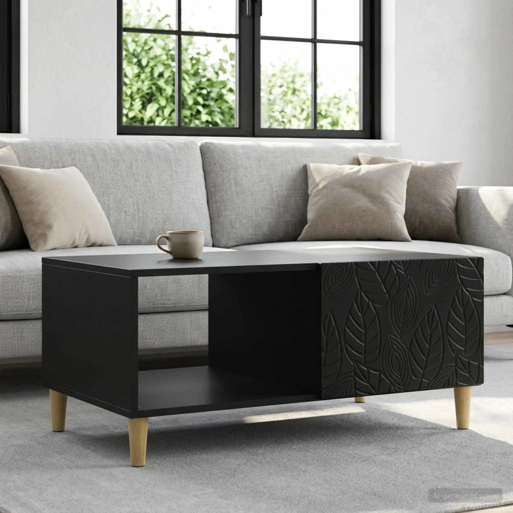 Tavolino da salotto Nero 90 x 50 x 40 cm Legno ingegnerizzato 895186