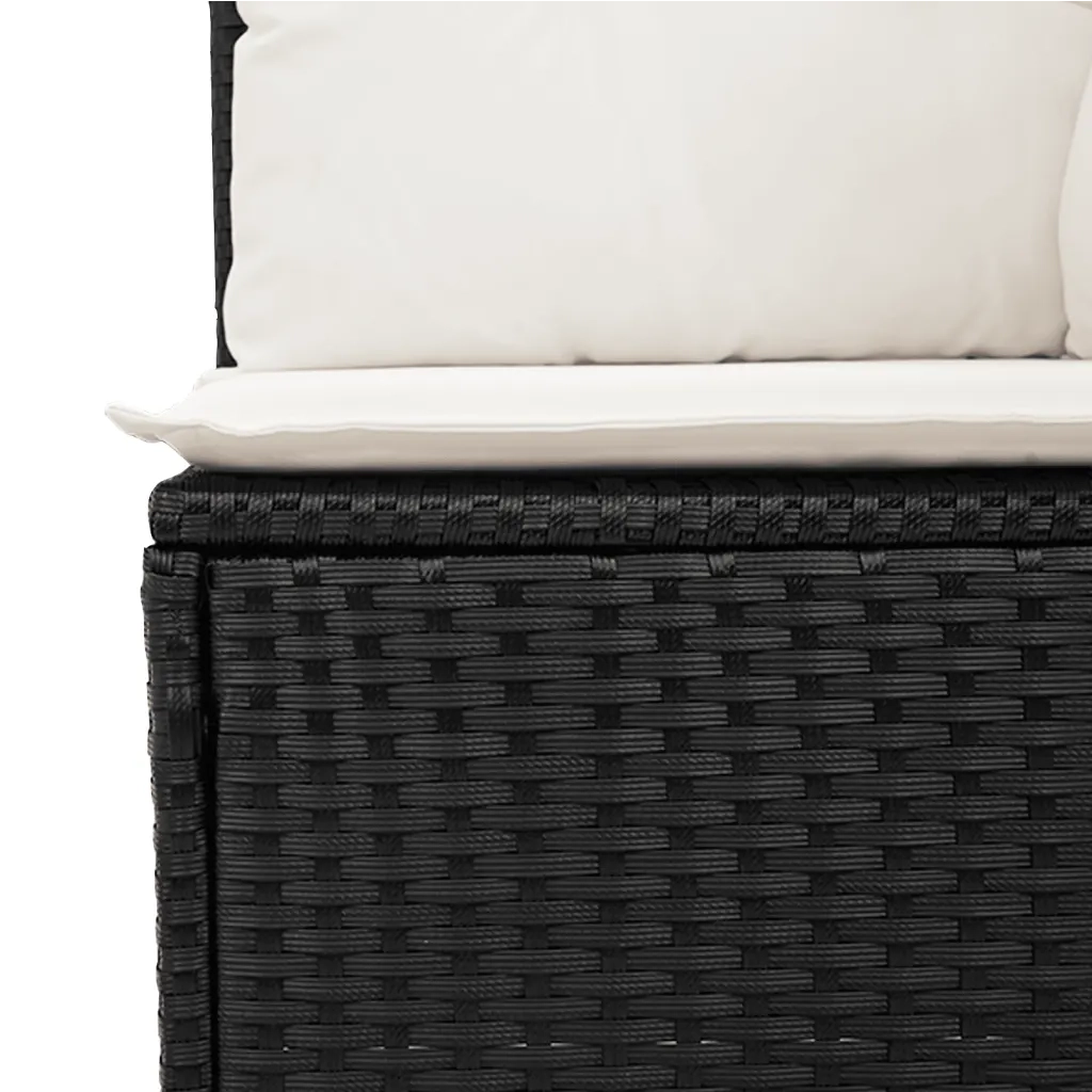 Set Divani da Giardino 9 pz con Cuscini Nero in Polyrattan 3227729