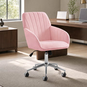 SEDIA Girevole Regolabile 50-59 cm Velluto Rosa